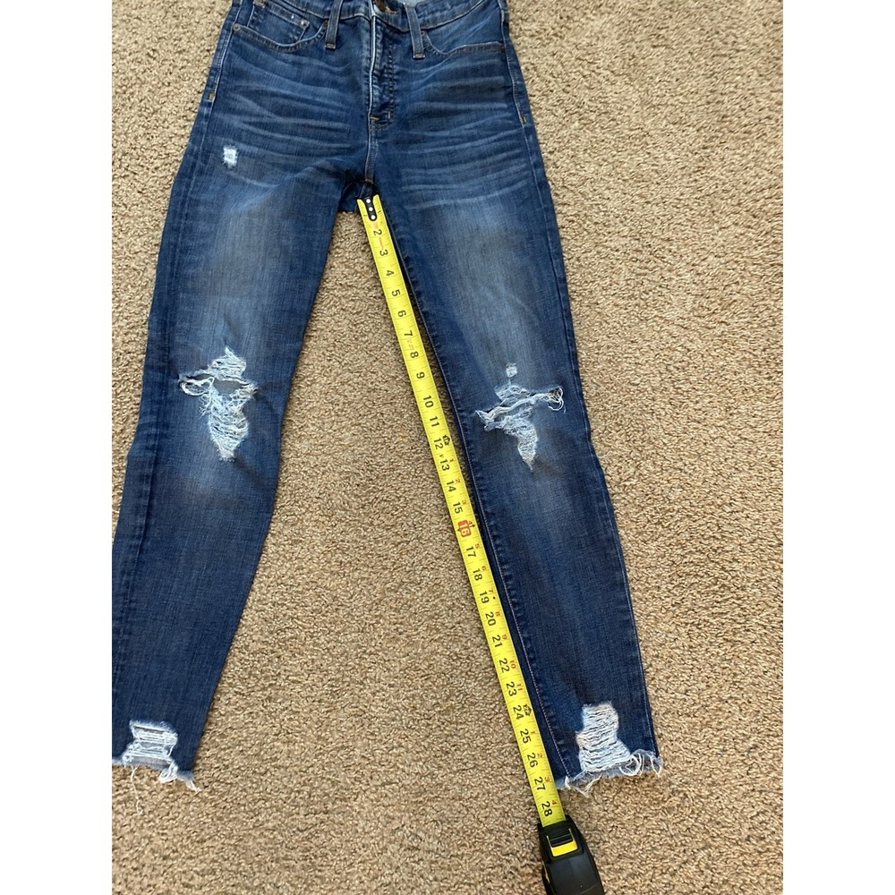 MADEWELL Womens Jeans Size 26 Blue Denim Distressed Skinny 9" High-Rise - Picture 8 of 8